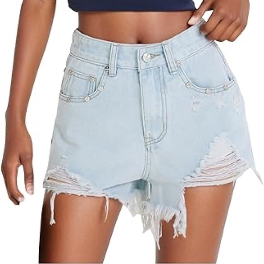 Kendall & Kylie - Light Blue Ripped Short